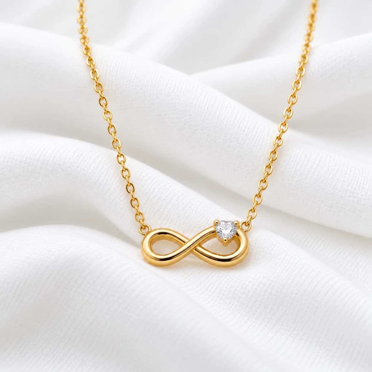 Collier zircon infini — Cœur
