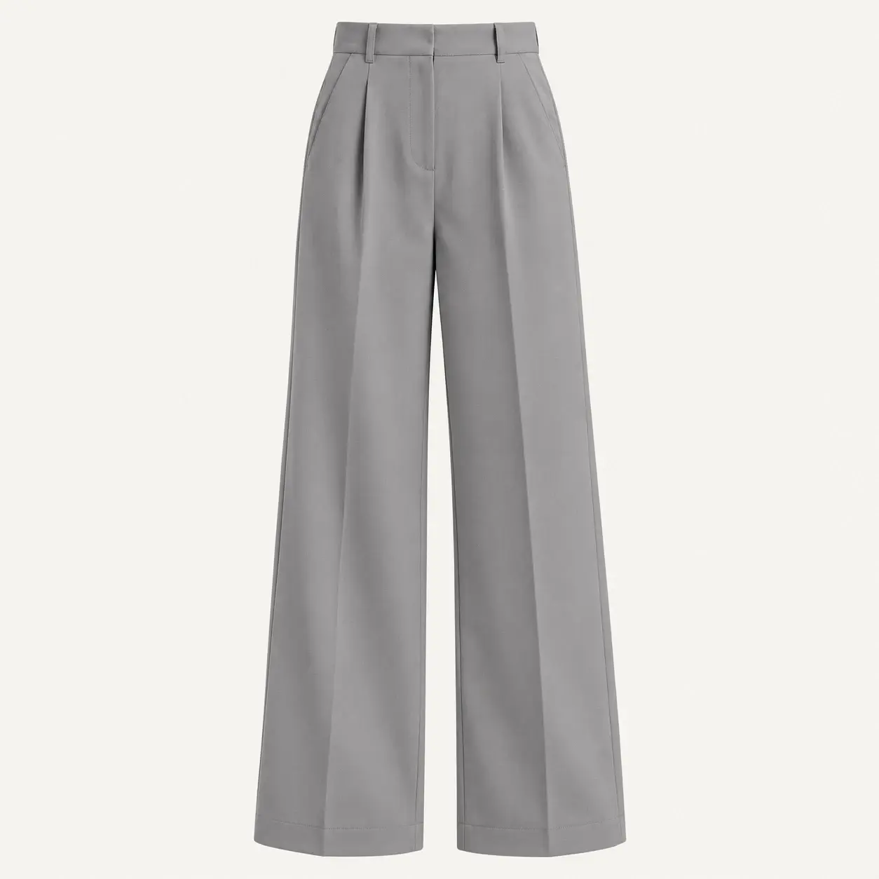 Pantalon large plissé taille haute