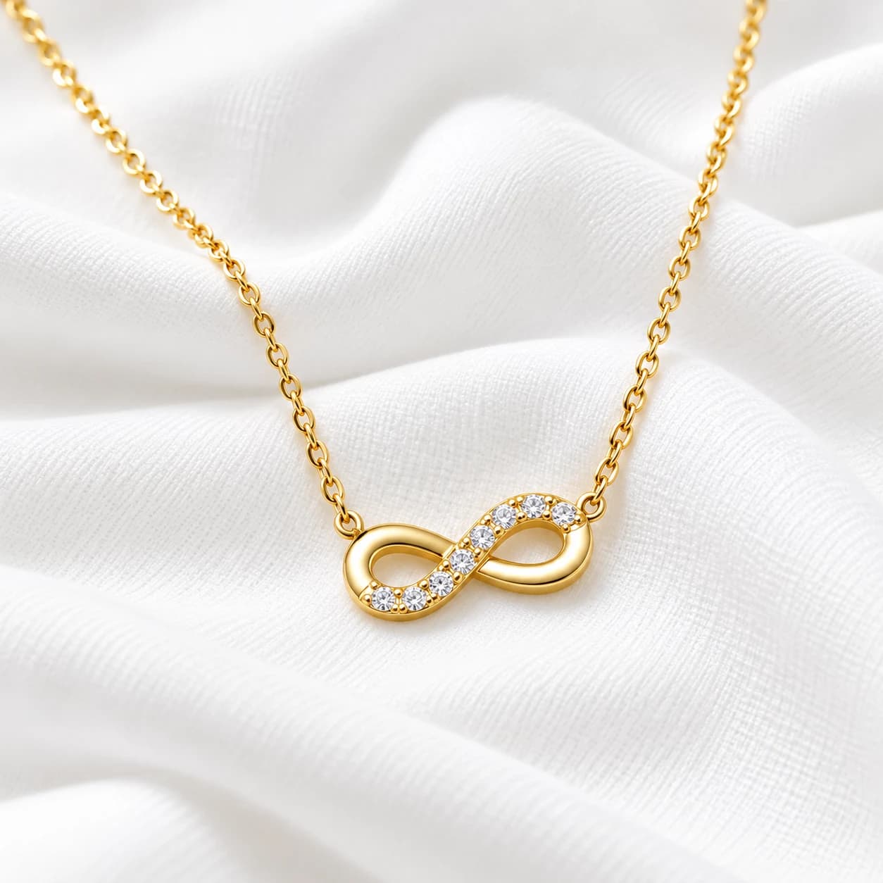 Collier zircon infini — Pavé
